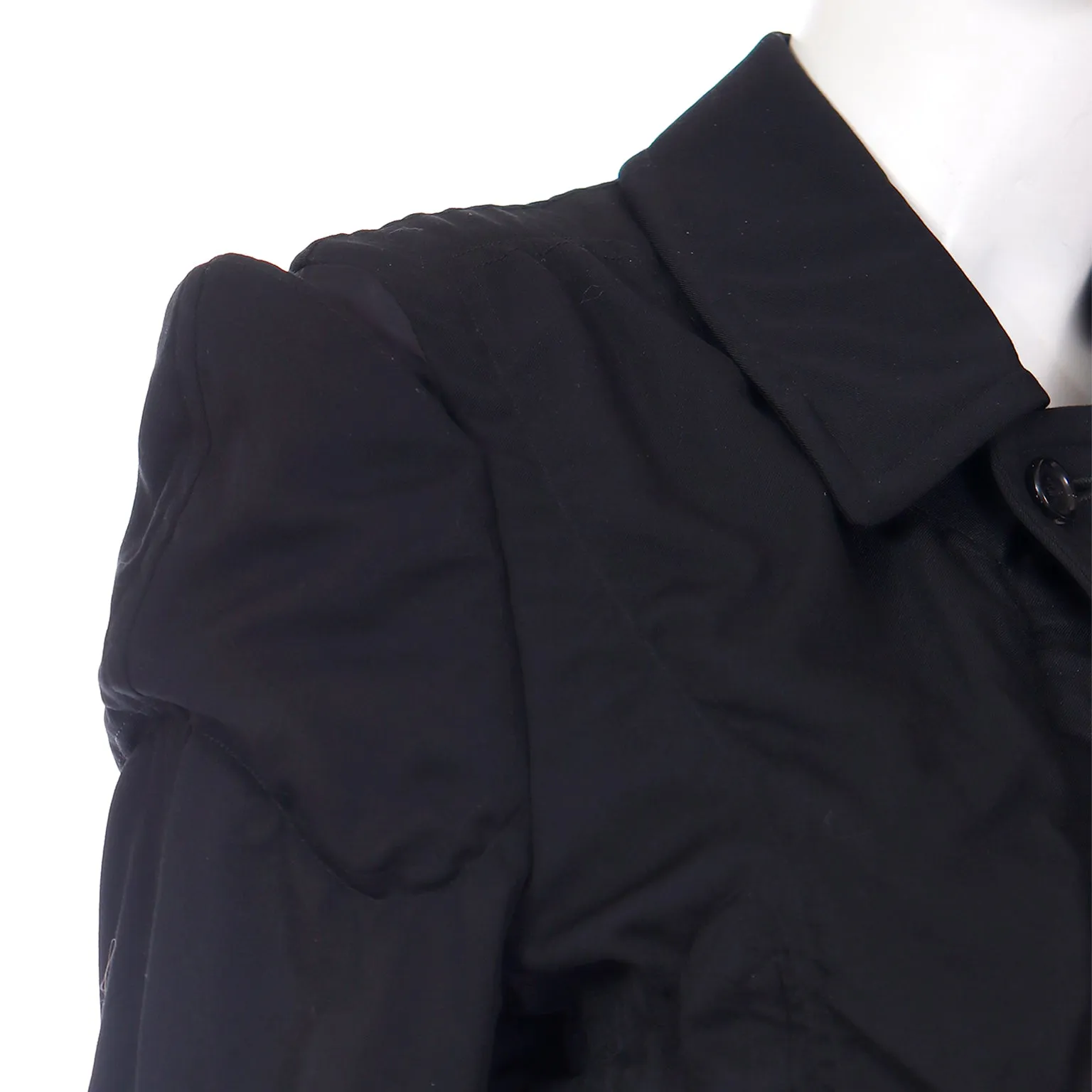 2010 Comme des Garcons Ruched Avant Garde Black Coat
