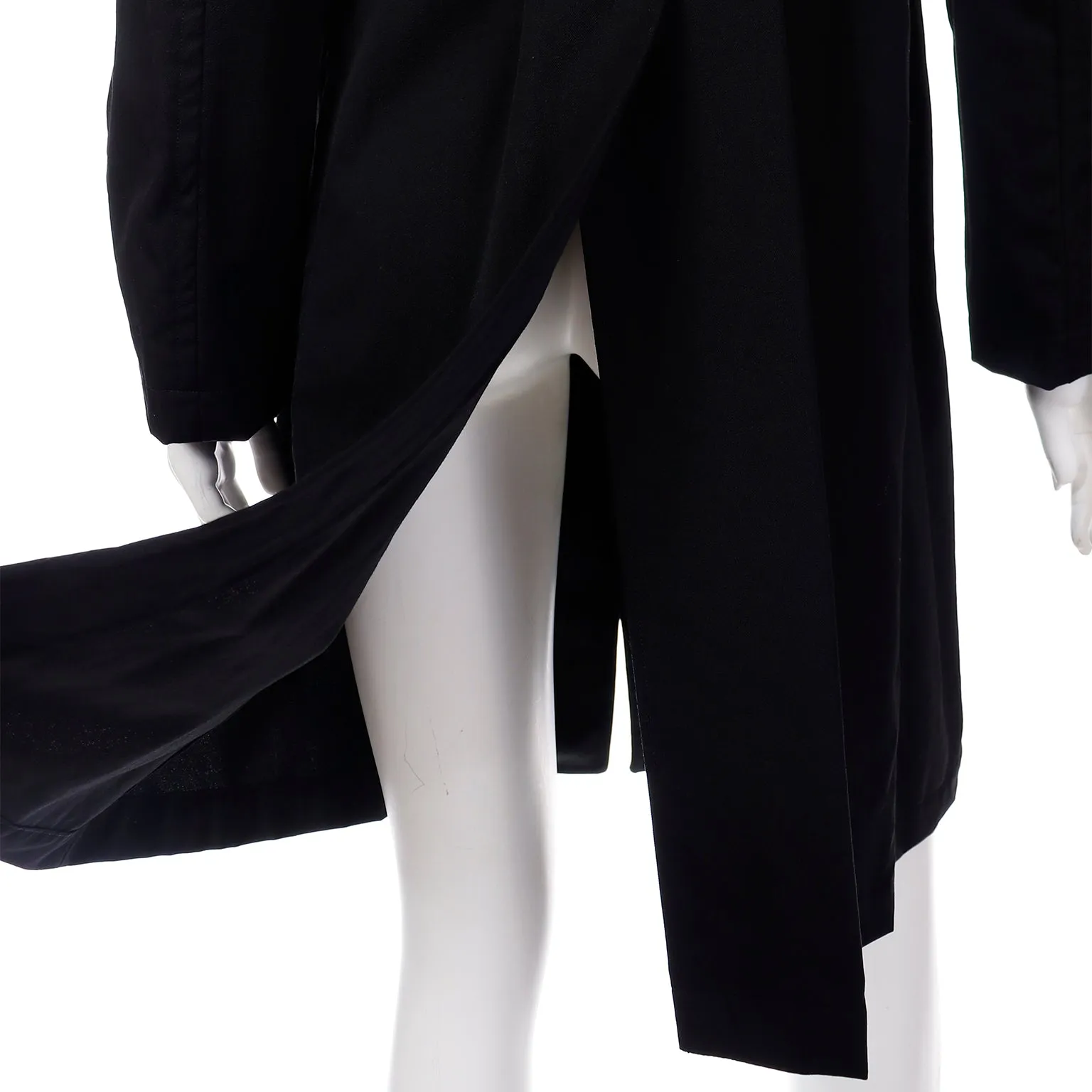 2010 Comme des Garcons Ruched Avant Garde Black Coat