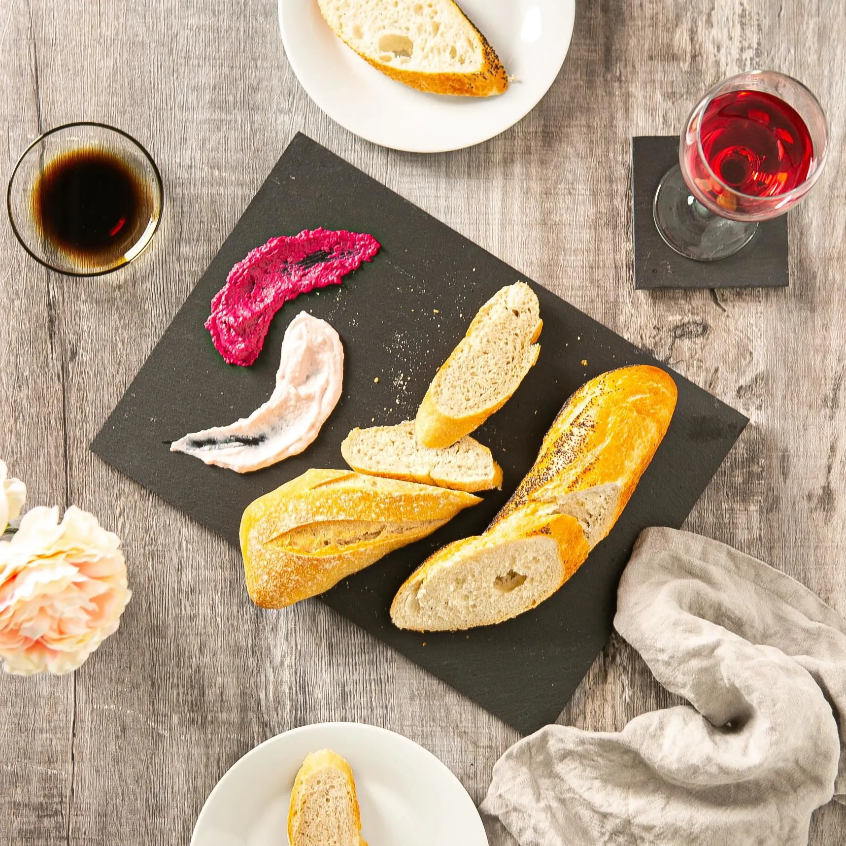 35cm x 25cm Rectangular Linea Slate Placemats - Pack of Six - By Argon Tableware