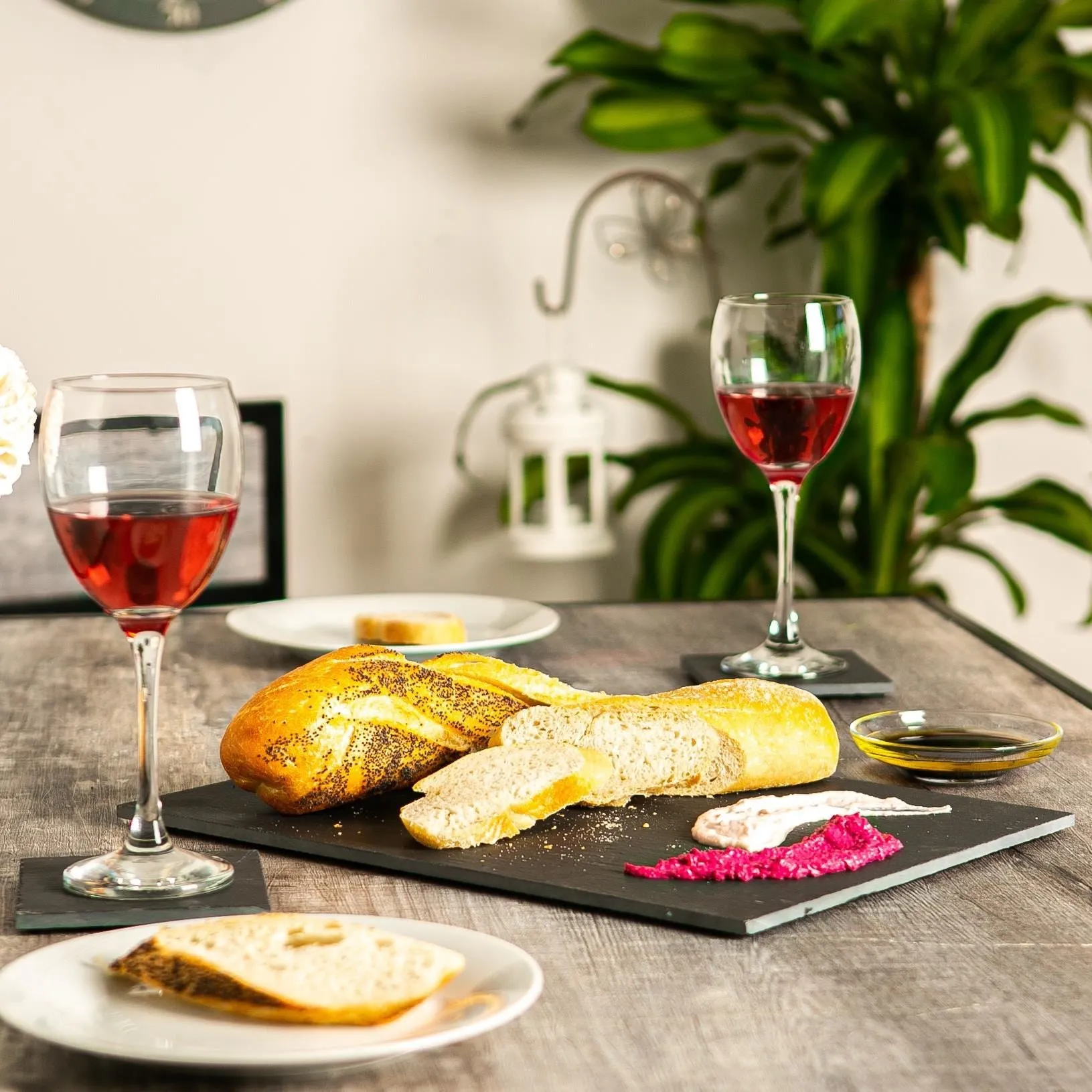 35cm x 25cm Rectangular Linea Slate Placemats - Pack of Six - By Argon Tableware