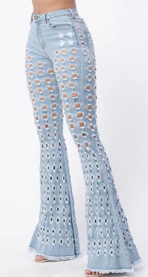 Aired Out Denim Flare Jeans