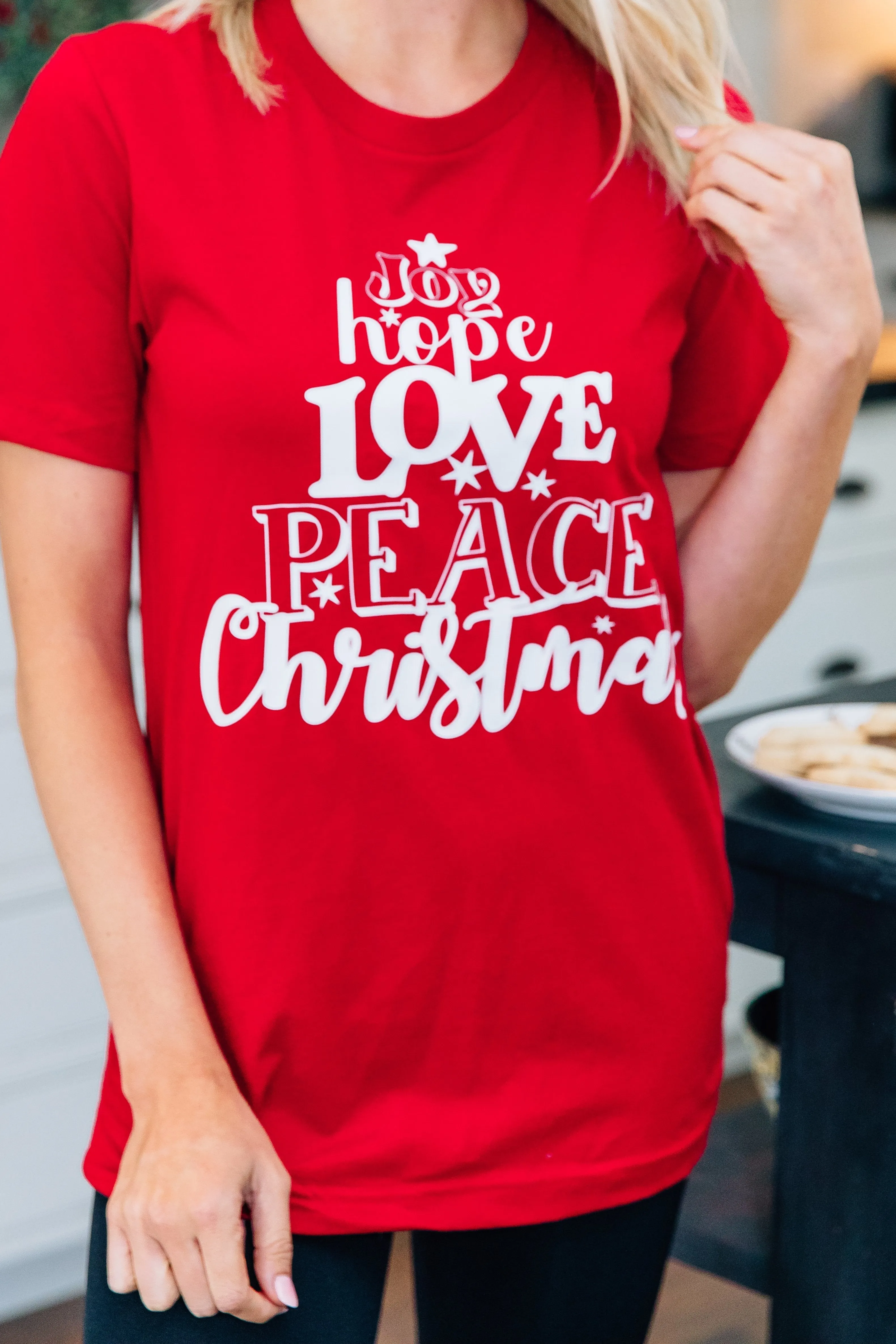 All Things Christmas Canvas Red Graphic Tee