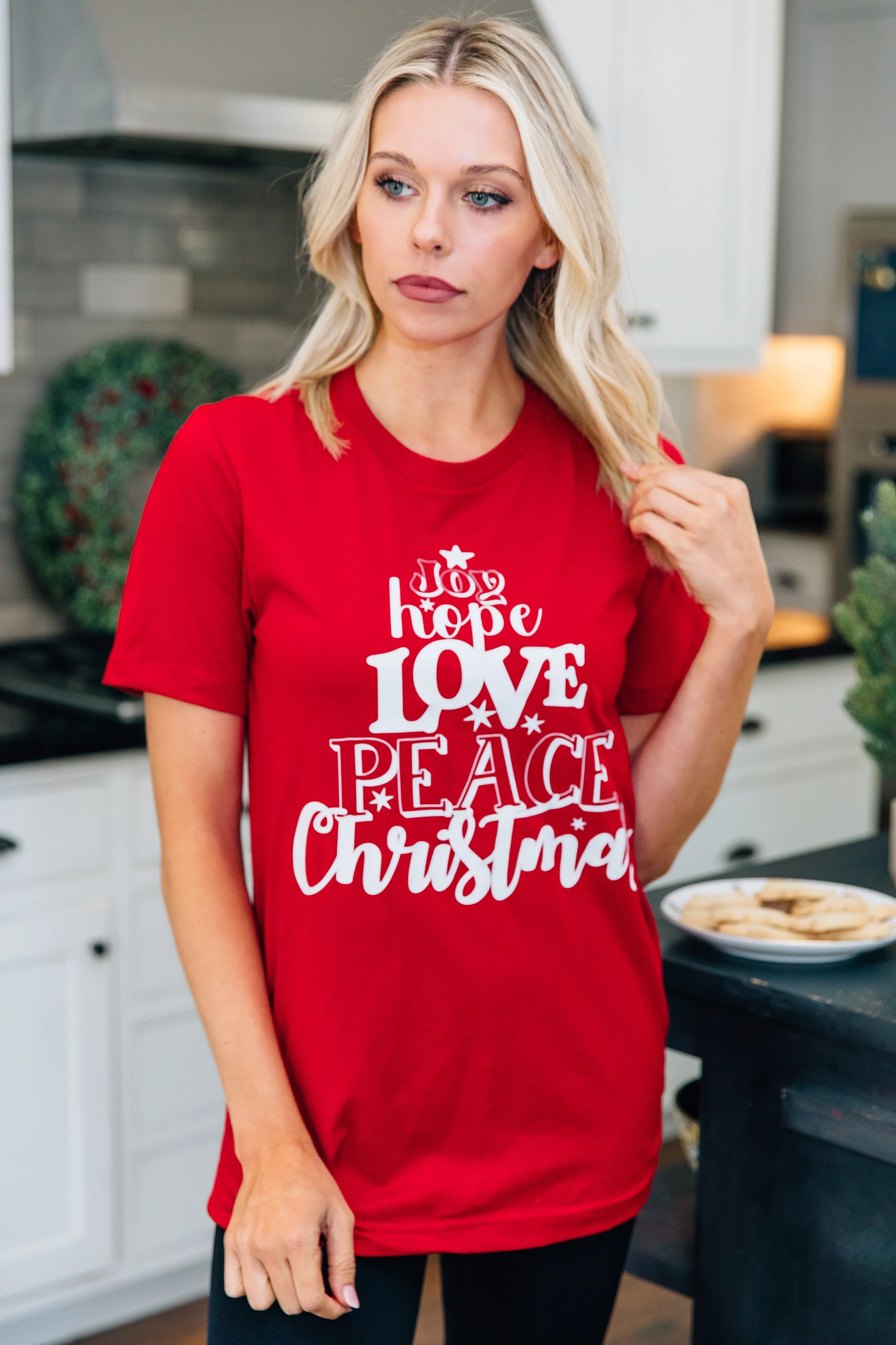 All Things Christmas Canvas Red Graphic Tee