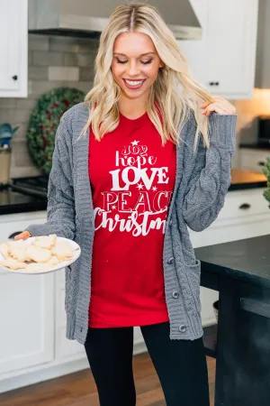 All Things Christmas Canvas Red Graphic Tee