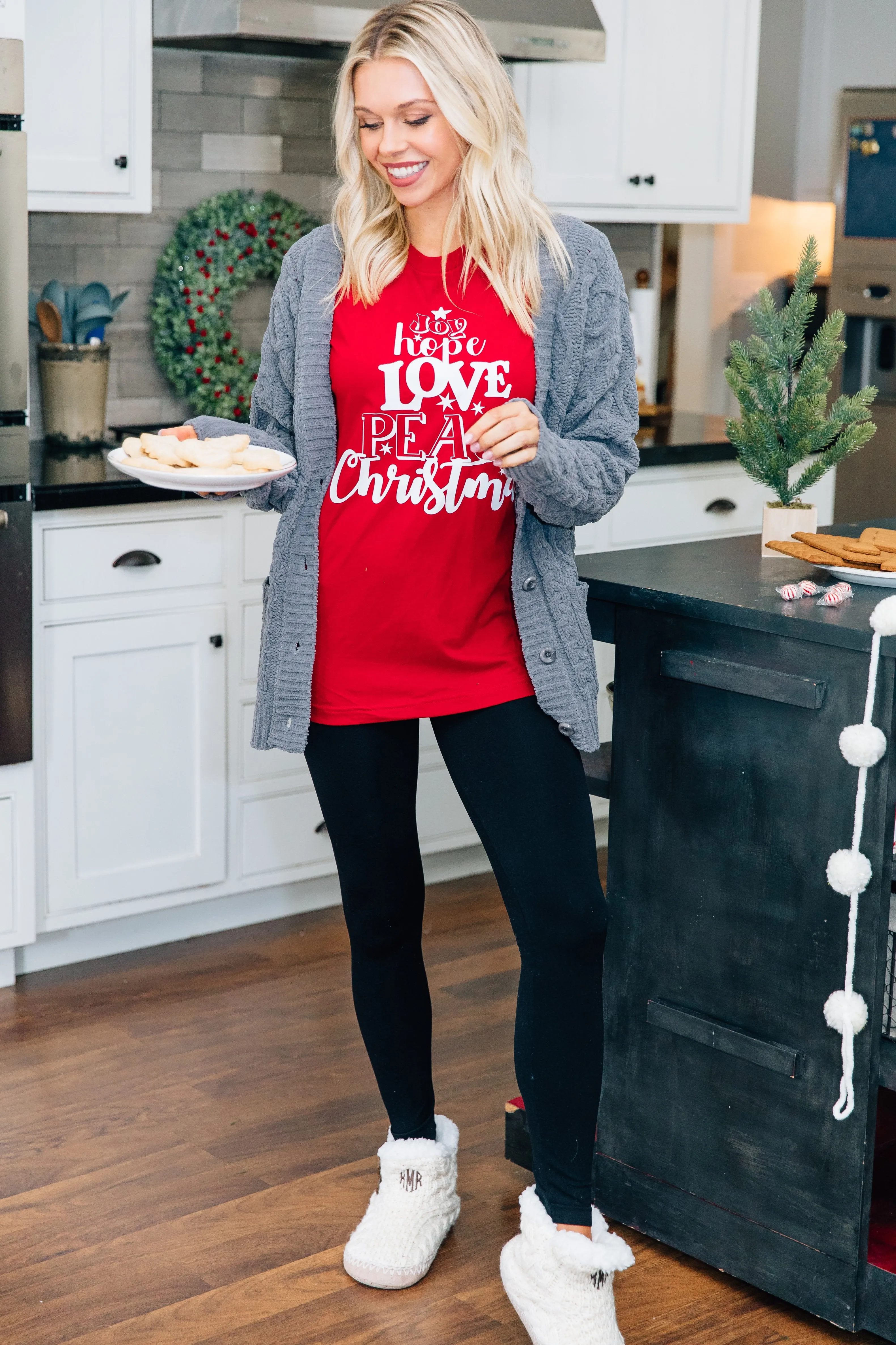 All Things Christmas Canvas Red Graphic Tee