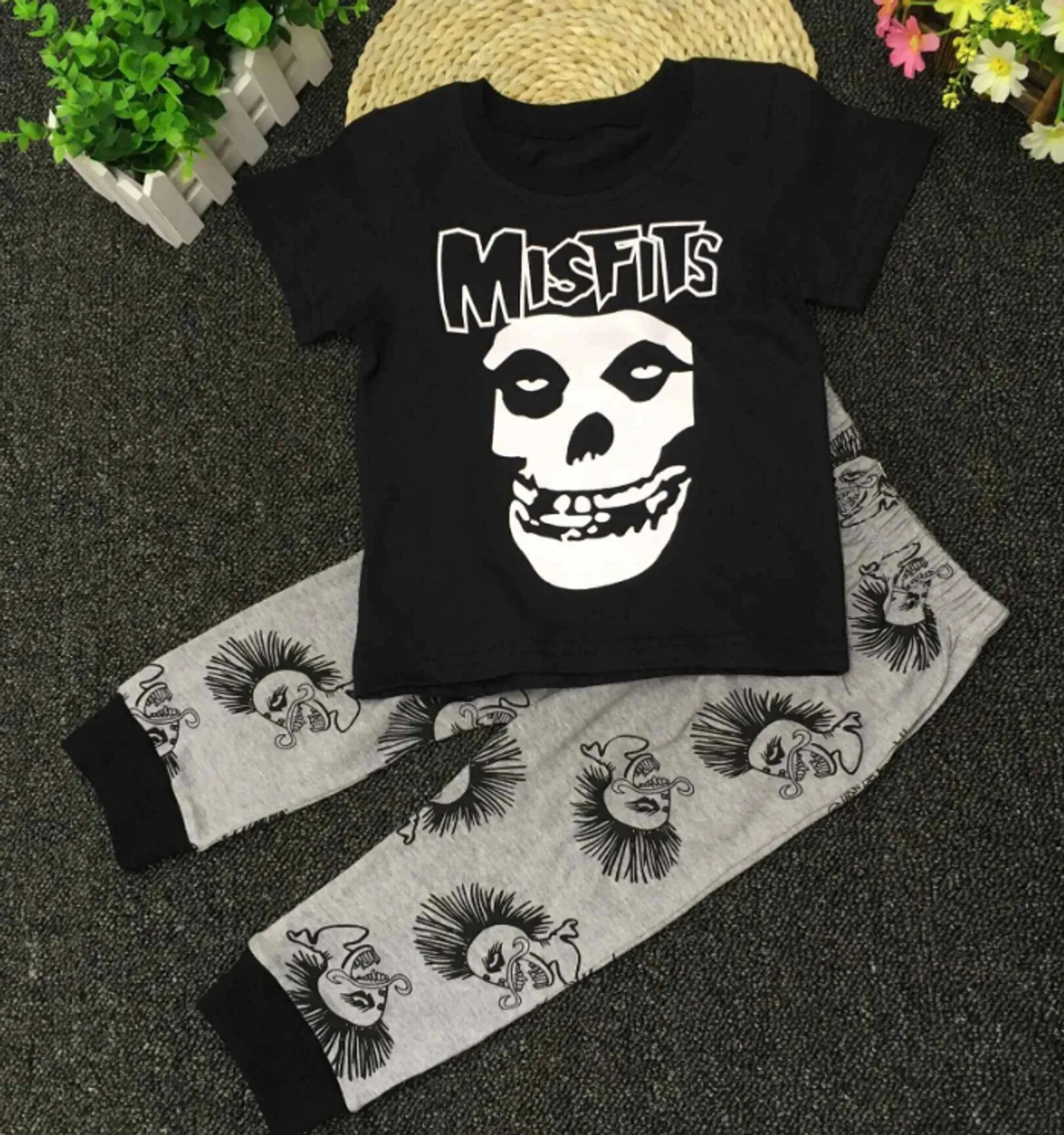 Baby Boy Clothes Black Skull^