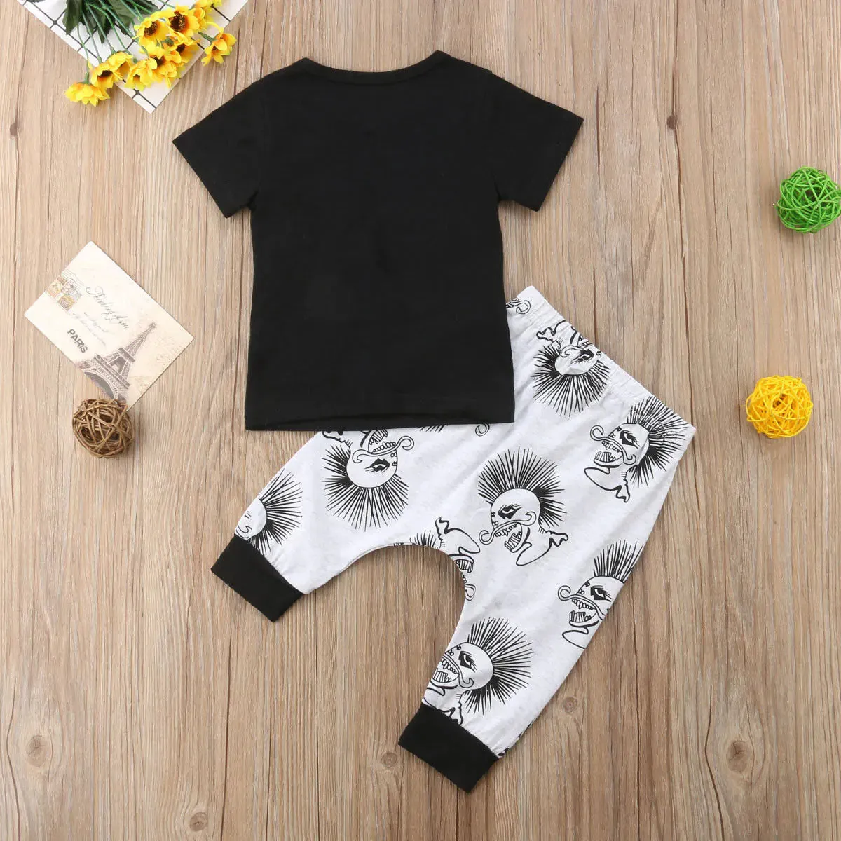Baby Boy Clothes Black Skull^