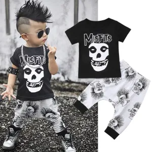 Baby Boy Clothes Black Skull^