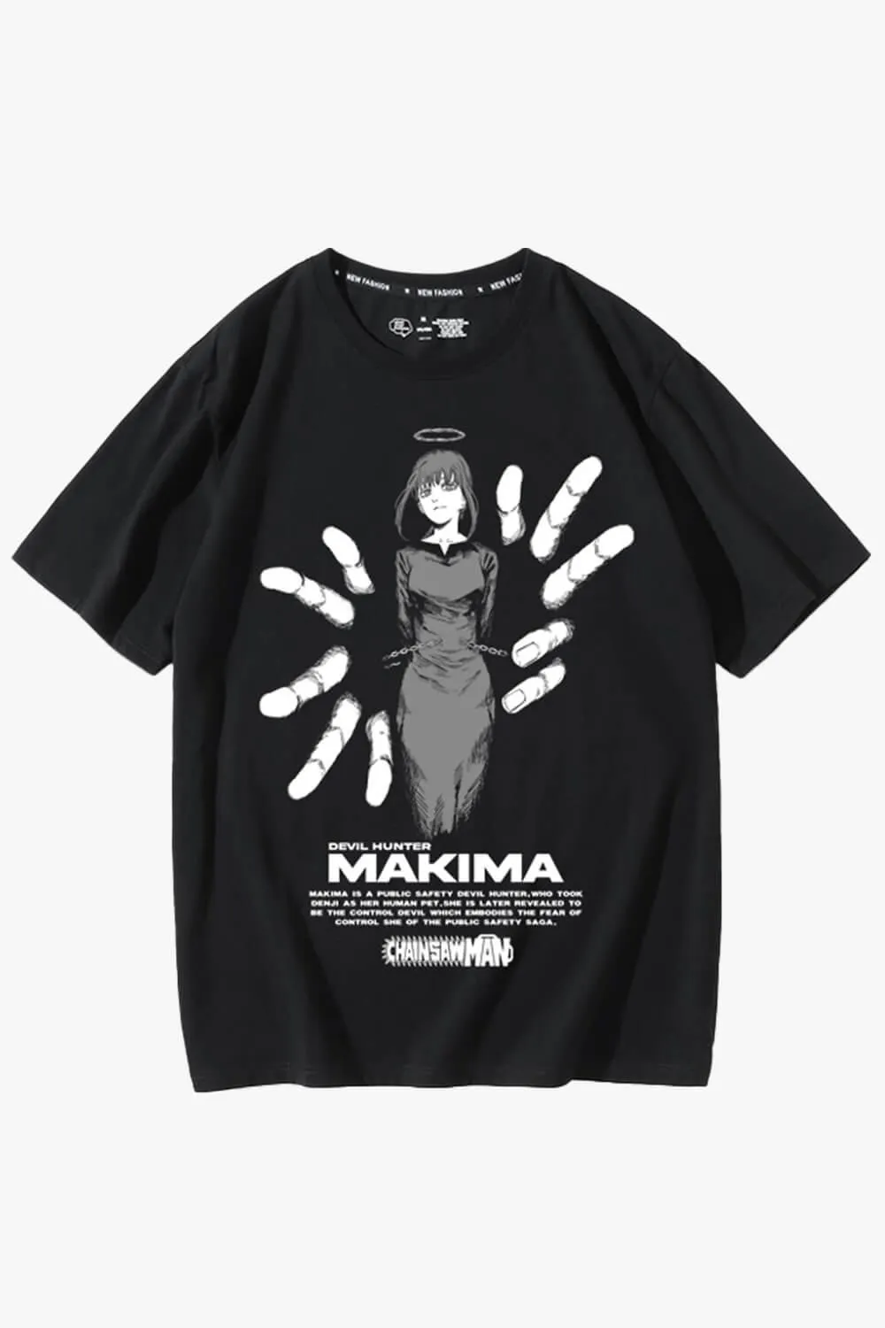 benpaolv Chainsaw Man Black T-Shirt Makima Fingers