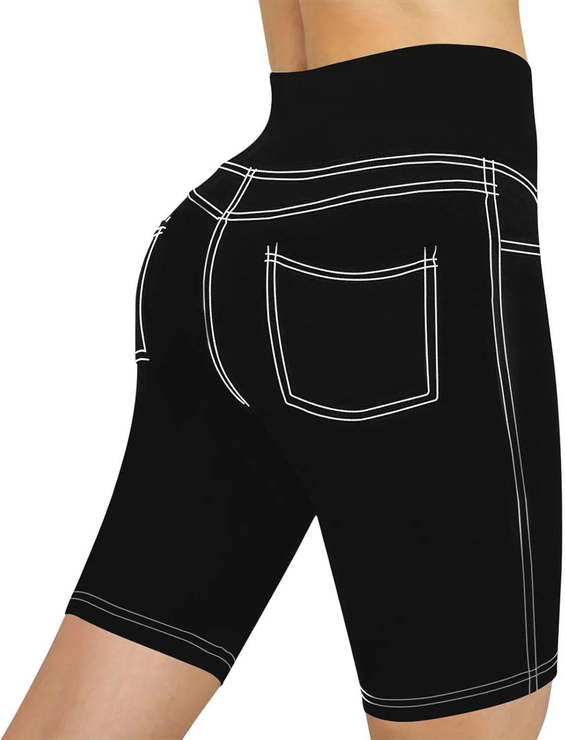 Biker Shorts for Women Cotton High Waisted Yoga Shorts Tummy Control Short Leggings