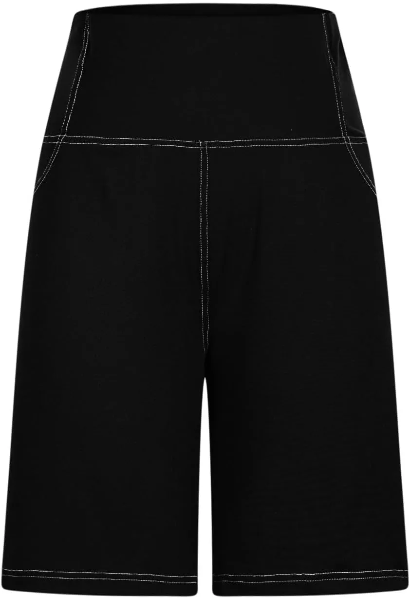 Biker Shorts for Women Cotton High Waisted Yoga Shorts Tummy Control Short Leggings