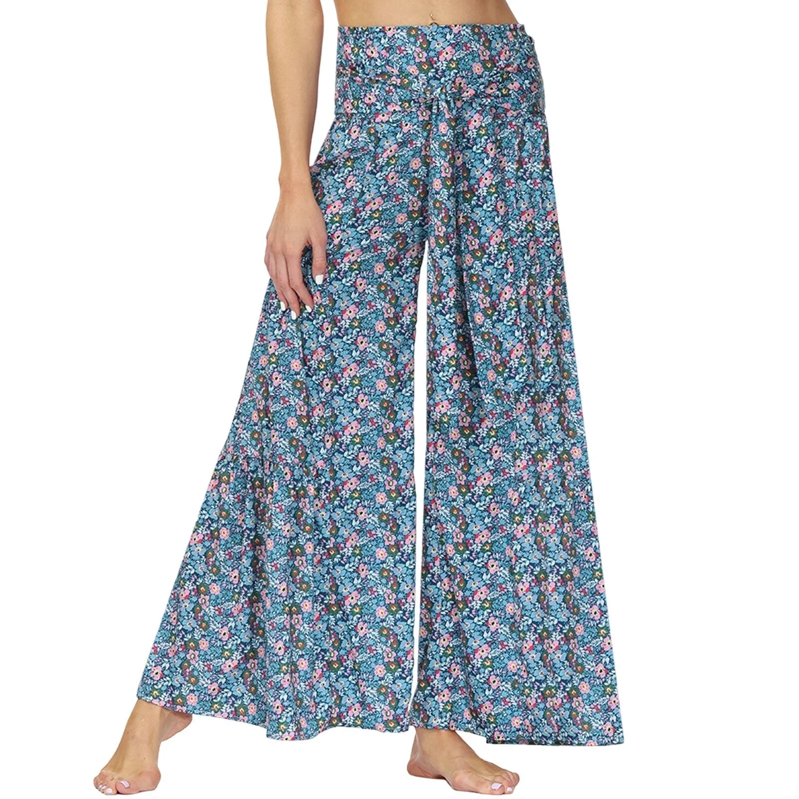 Bohemian Style Digital Print Floor-Length Pants