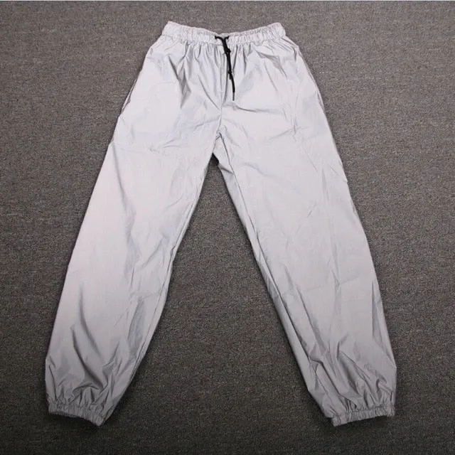 Camo Reflective Hip Hop Light Shiny Streetwear Jogger Style Men Pants