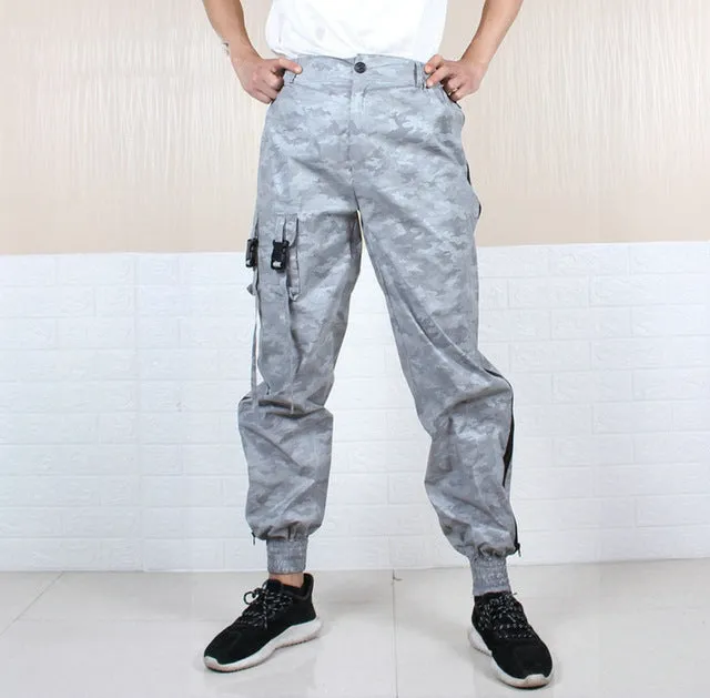 Camo Reflective Hip Hop Light Shiny Streetwear Jogger Style Men Pants