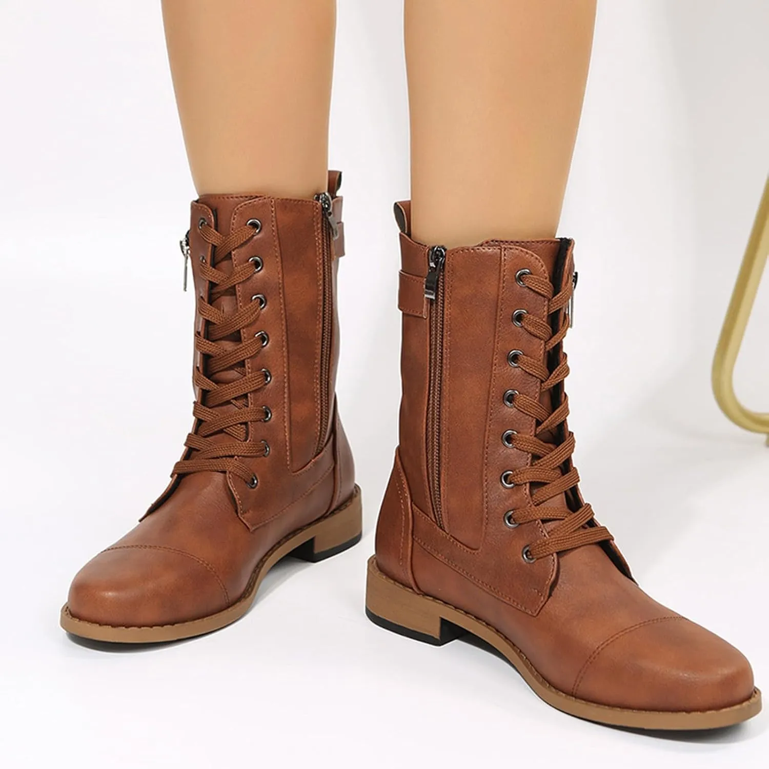 Combat Boots Womens Ankle Black Ankle Booties for Women Women's Ankle Boots Hiking Boot Laces Men Soft Sole Fashion Closed Toe Wide Fit Available