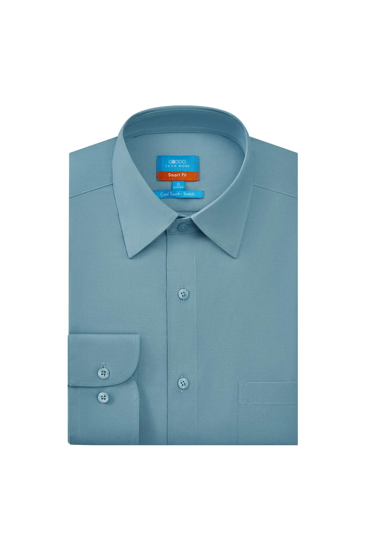 Cool Touch Stretch Poplin Shirt in Smart Fit with Chest Pocket