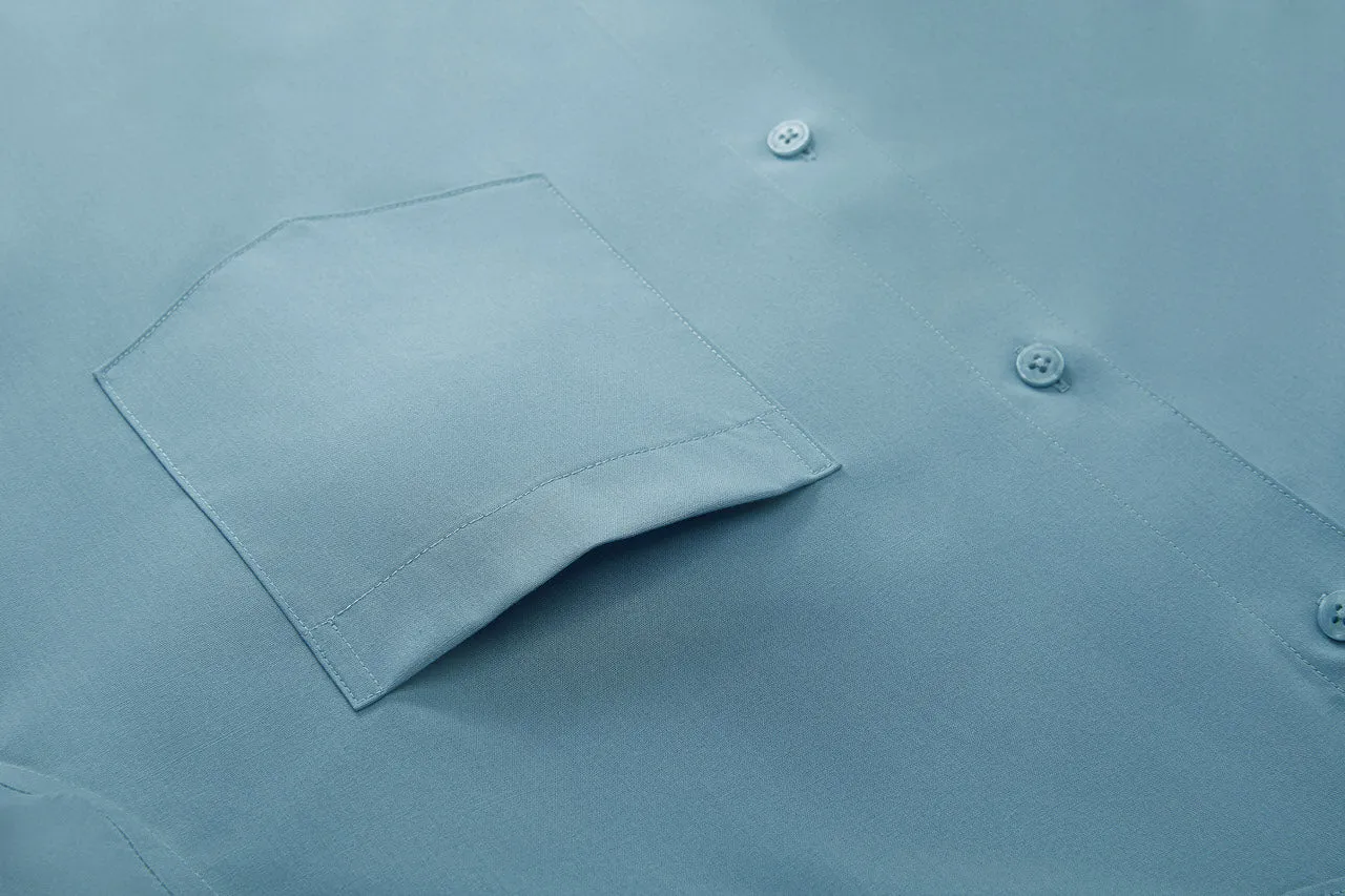 Cool Touch Stretch Poplin Shirt in Smart Fit with Chest Pocket