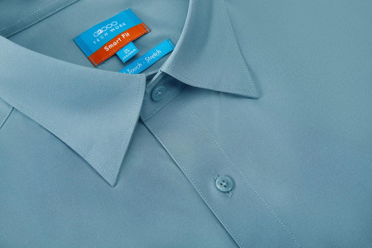 Cool Touch Stretch Poplin Shirt in Smart Fit with Chest Pocket
