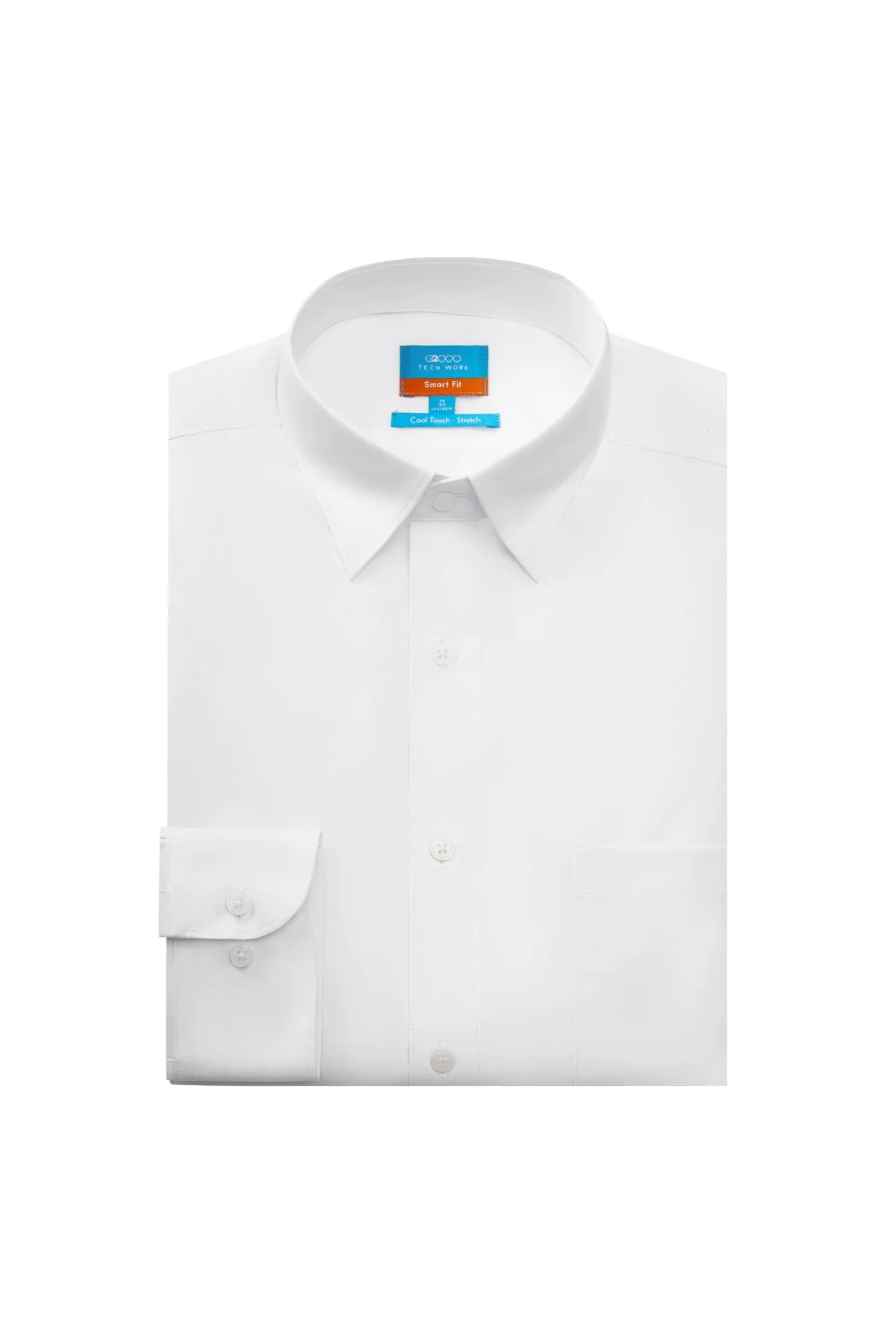 Cool Touch Stretch Poplin Shirt in Smart Fit with Chest Pocket