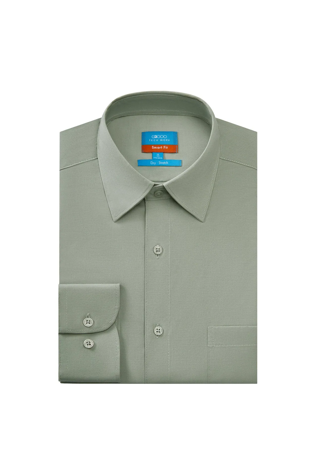 Cool Touch Stretch Poplin Shirt in Smart Fit with Chest Pocket