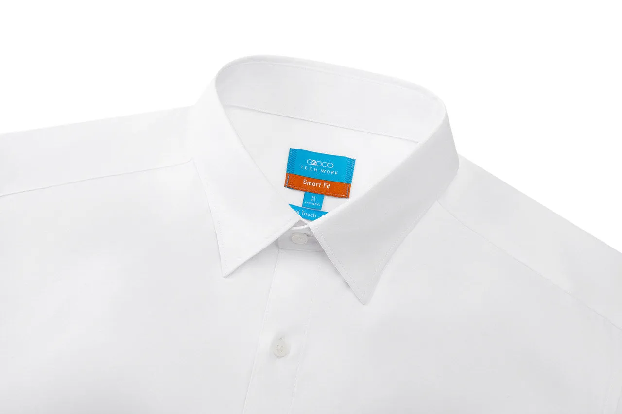 Cool Touch Stretch Poplin Shirt in Smart Fit with Chest Pocket