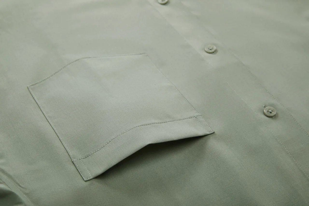 Cool Touch Stretch Poplin Shirt in Smart Fit with Chest Pocket