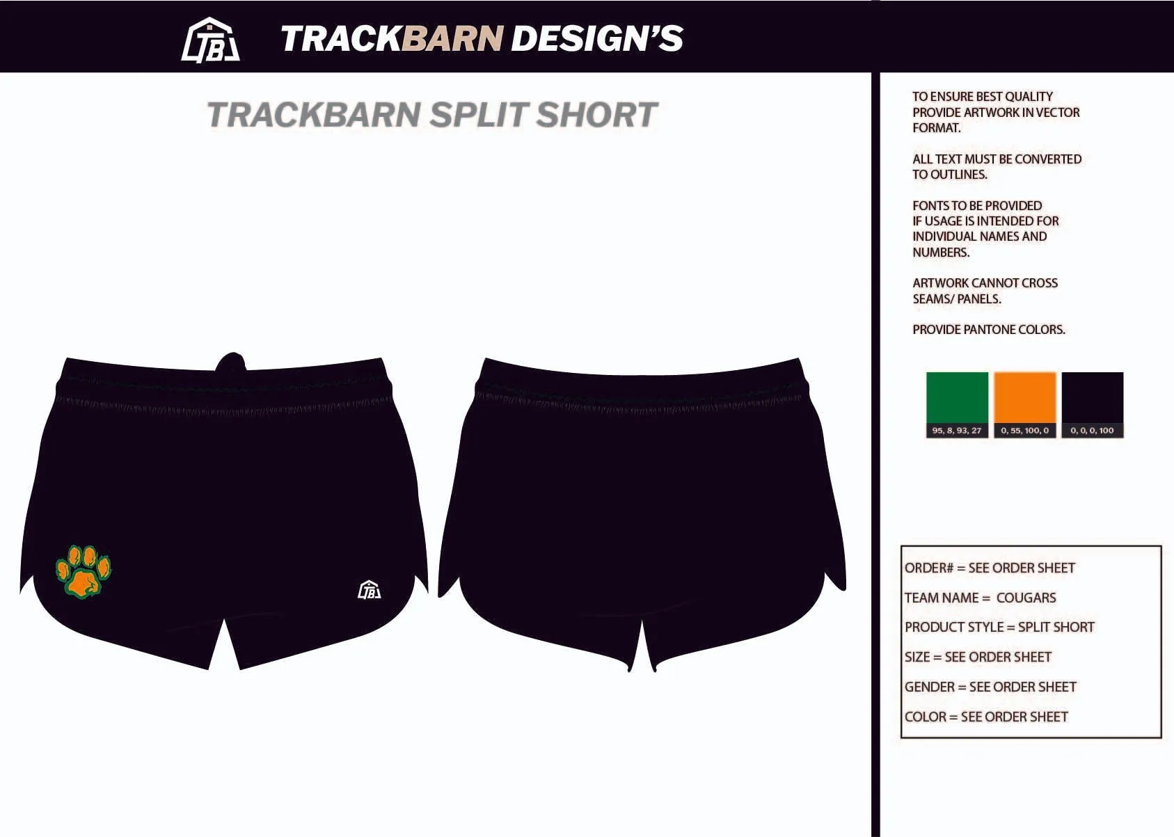 Cougars-TF- Womens Split Track Short