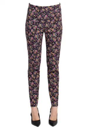 Counterparts Mid Banded Waist Multi Print Ankle Pull On Stretch Rayon Pant