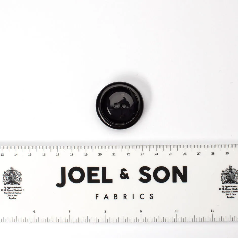 Deep Black Round Cardigan Button