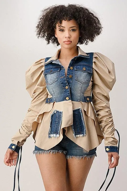 DENIM CONTACT TOP JACKET