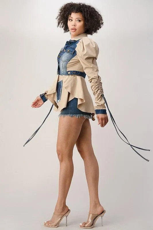 DENIM CONTACT TOP JACKET