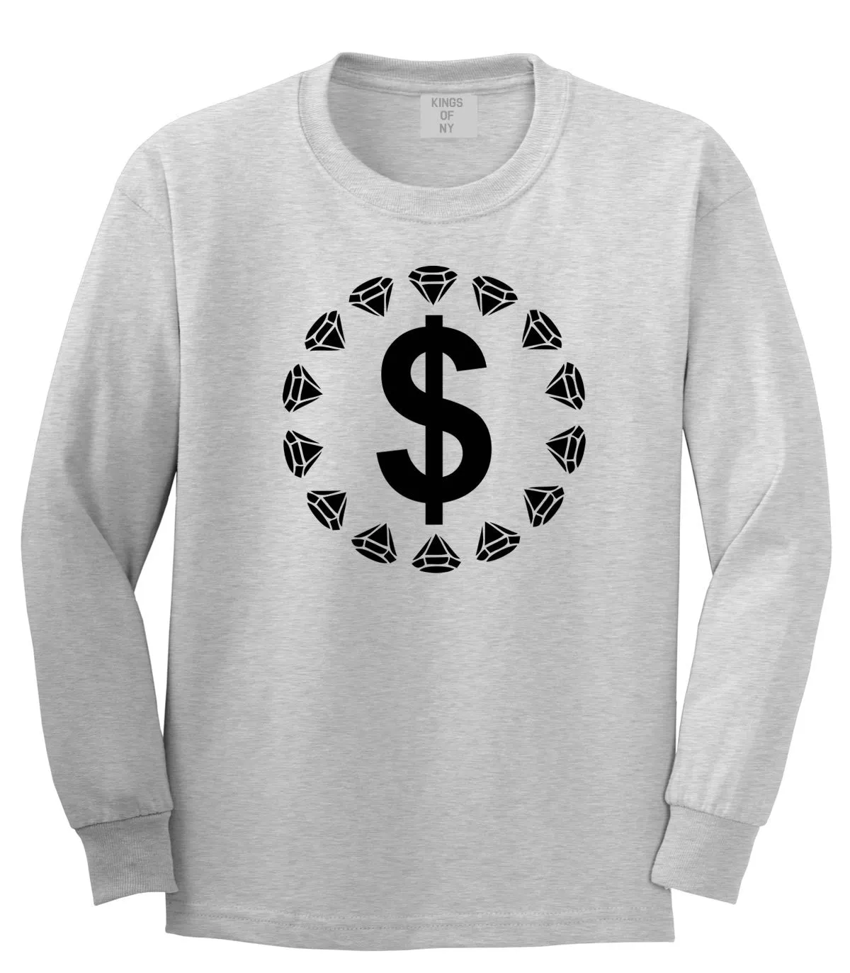 Diamonds Money Sign Logo Boys Kids Long Sleeve T-Shirt