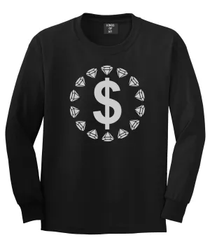 Diamonds Money Sign Logo Boys Kids Long Sleeve T-Shirt