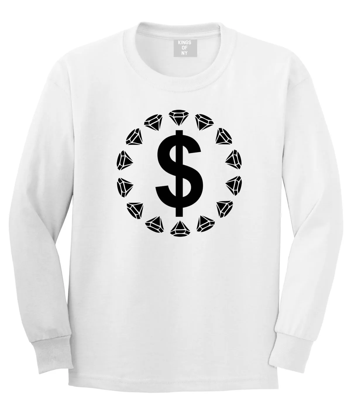 Diamonds Money Sign Logo Boys Kids Long Sleeve T-Shirt