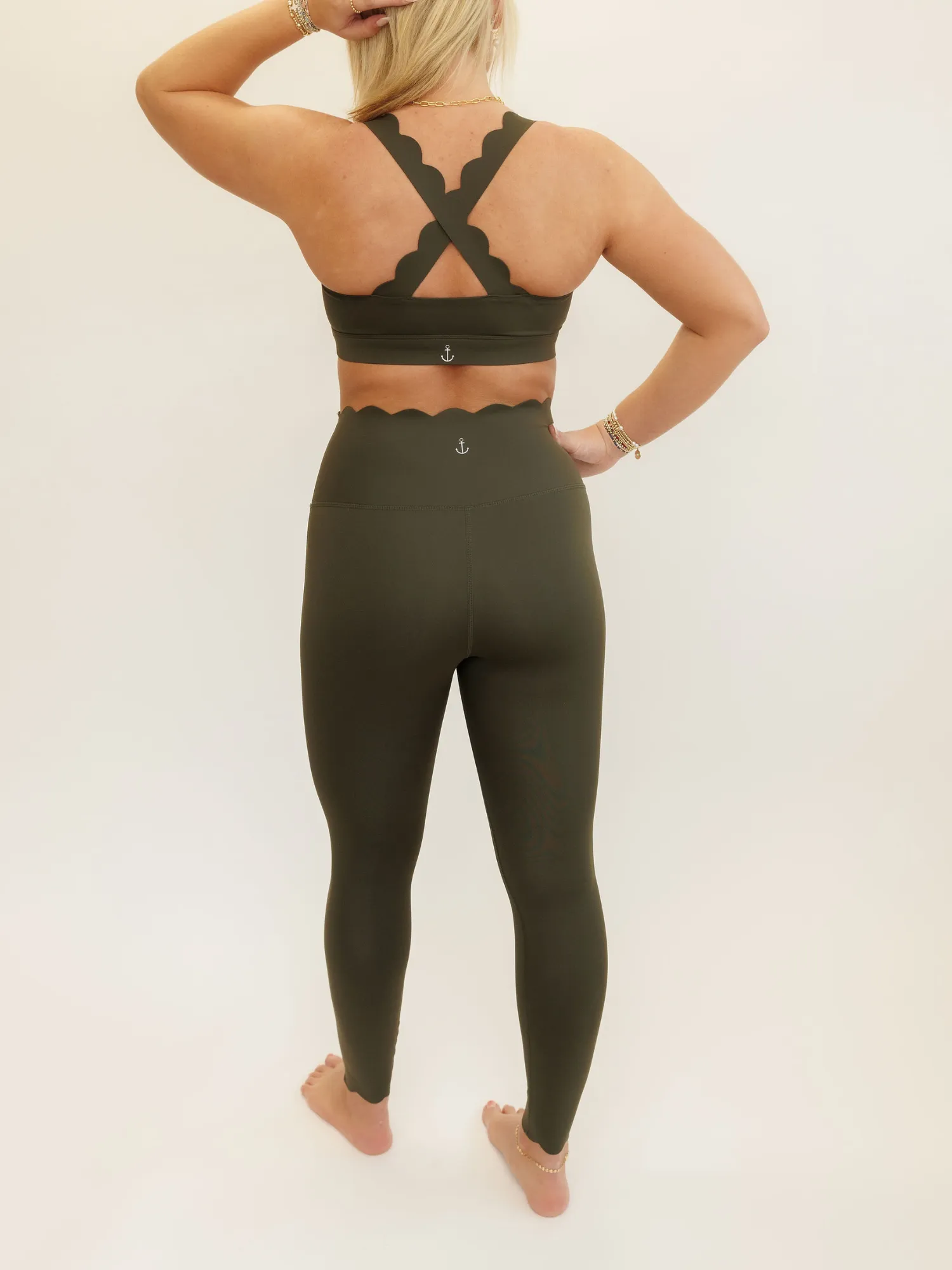 Forest Green "Scarlett" Scallop Super High Rise Leggings