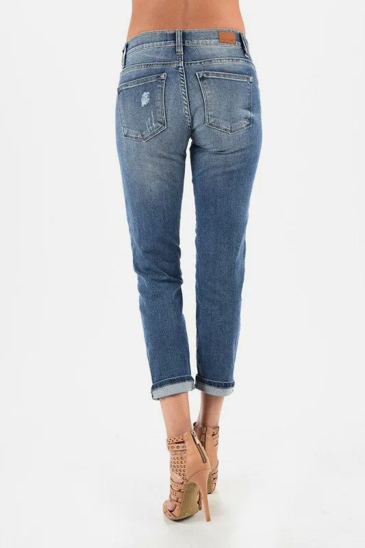 Harper Medium Wash Distressed Boyfriend Jeans