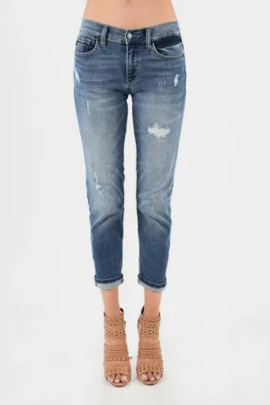 Harper Medium Wash Distressed Boyfriend Jeans