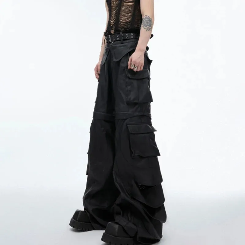 High Street Multi Pockets Loose Pants