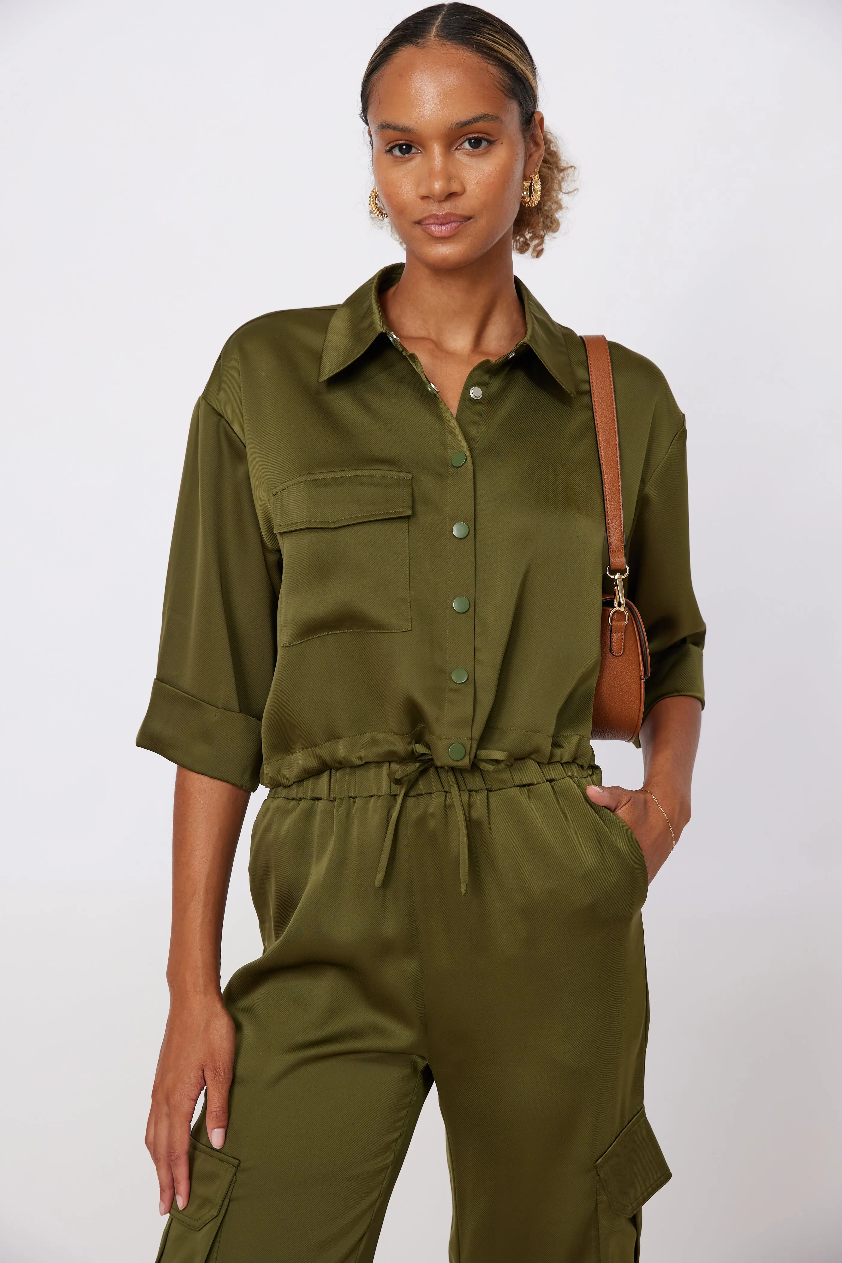 Jamal Cropped Button Up Top