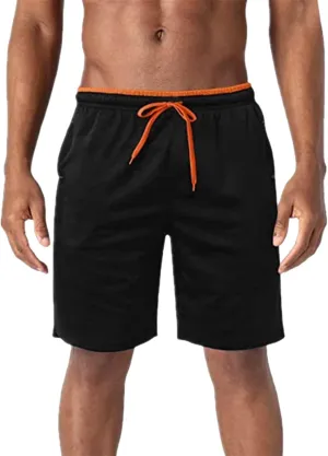 Mens Shorts Casual Men's Solid Slim fit 5 Inch Inseam Gym Shorts Running Shorts Basketball Shorts with Drawtring