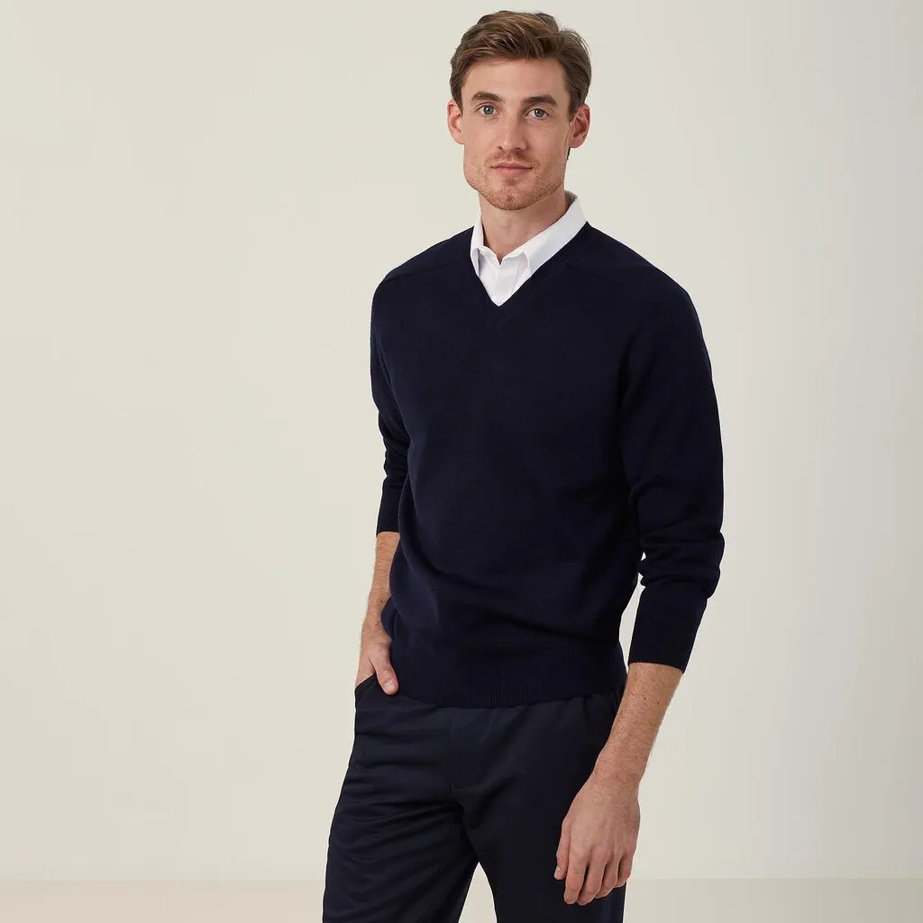 Men's Wool Rich V-Neck Sweater - CATE28