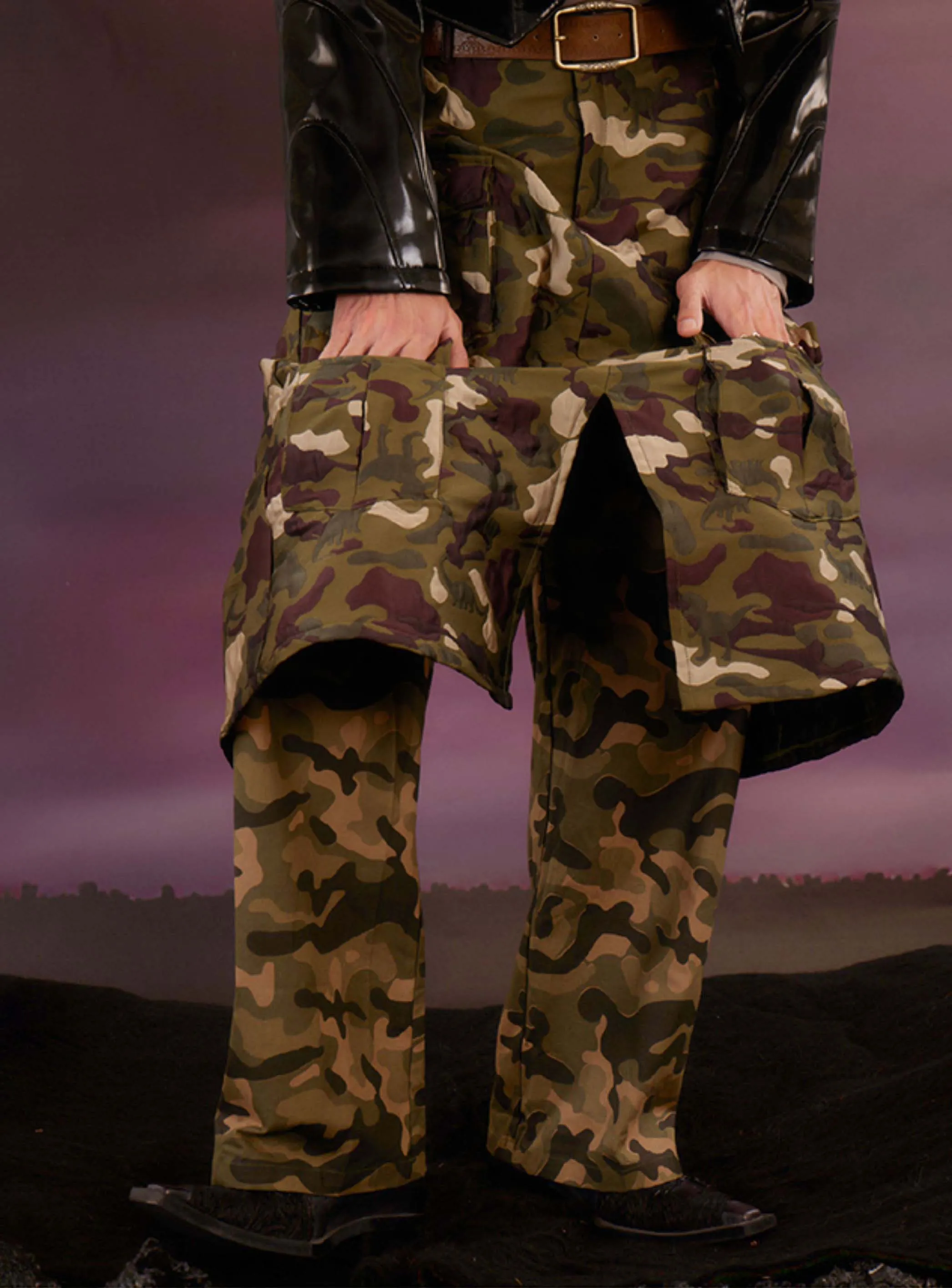 Military Style Skirt Pants