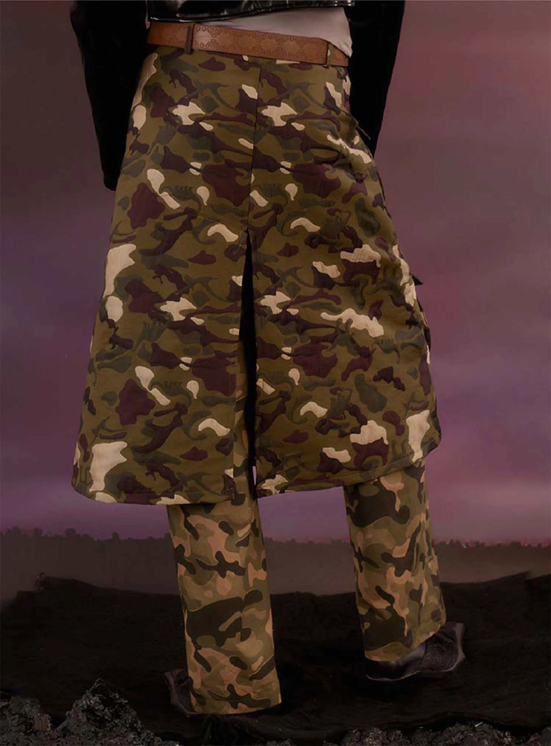 Military Style Skirt Pants