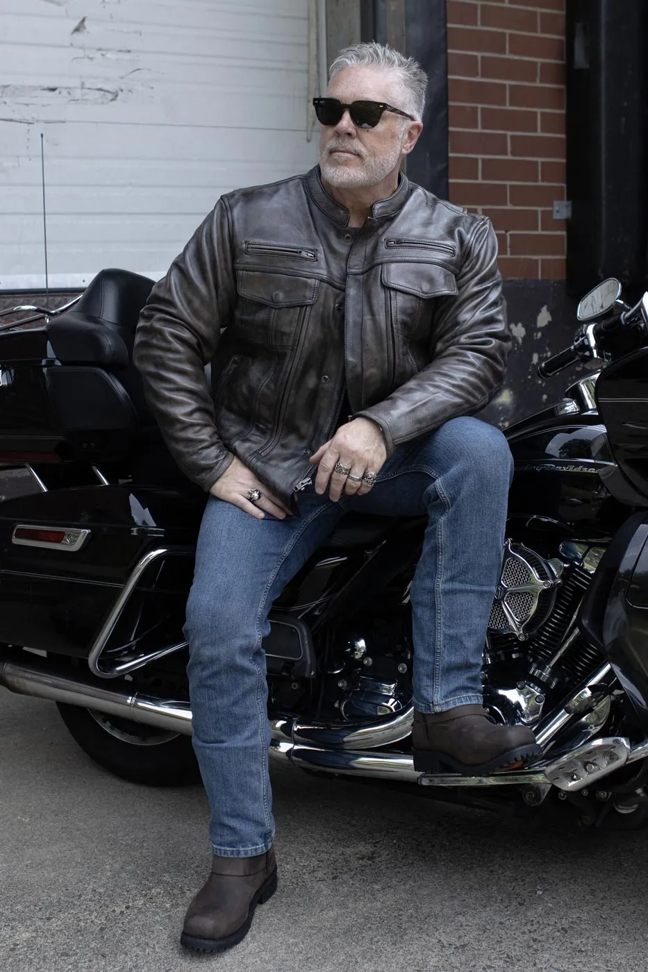 Milwaukee Leather MLM1508 Men's Distressed Brown Leather Motorcycle