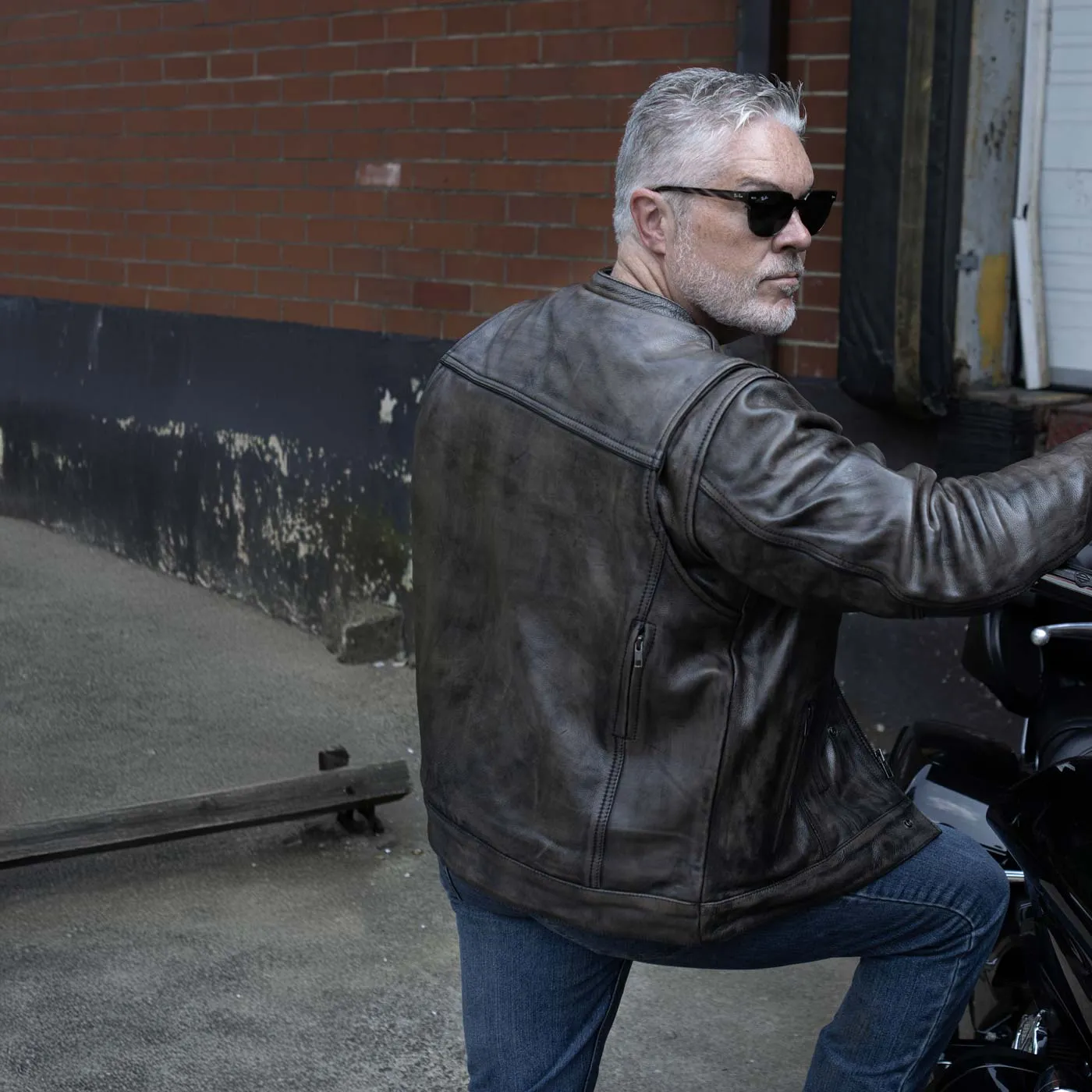 Milwaukee Leather MLM1508 Men's Distressed Brown Leather Motorcycle