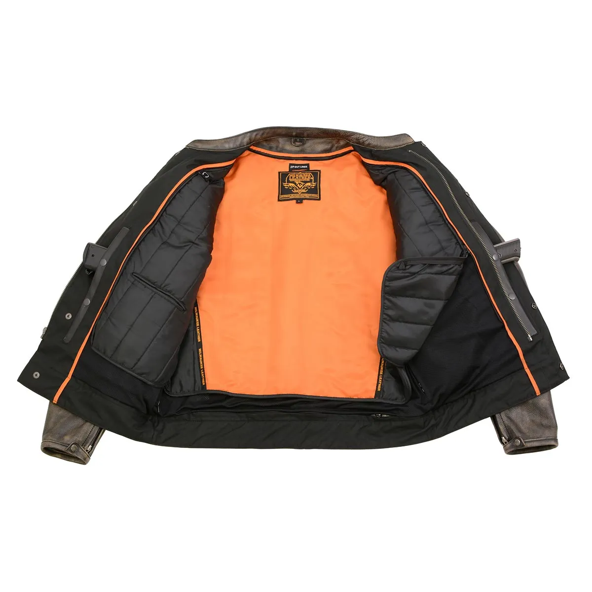 Milwaukee Leather MLM1508 Men's Distressed Brown Leather Motorcycle