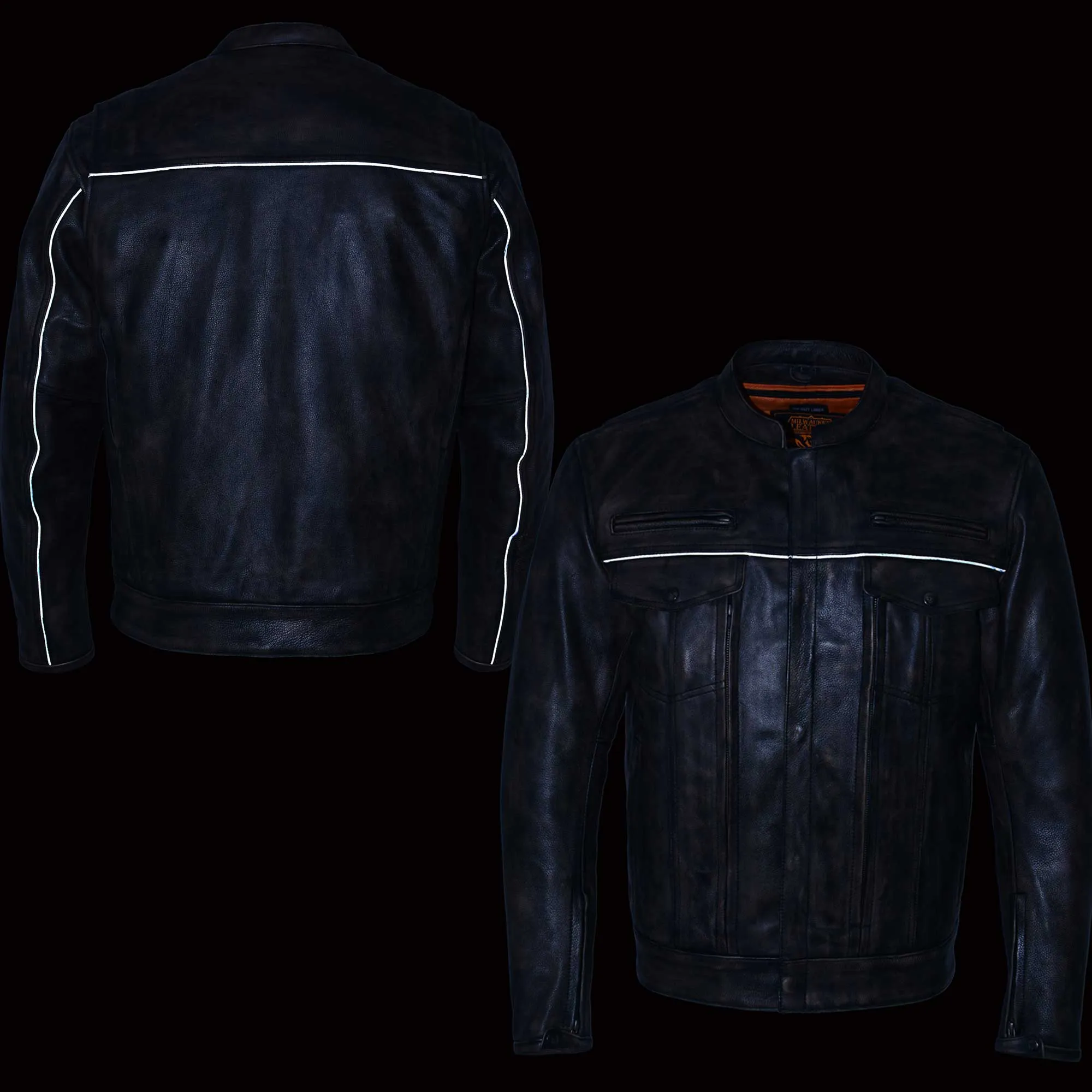 Milwaukee Leather MLM1508 Men's Distressed Brown Leather Motorcycle