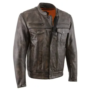 Milwaukee Leather MLM1508 Men's Distressed Brown Leather Motorcycle