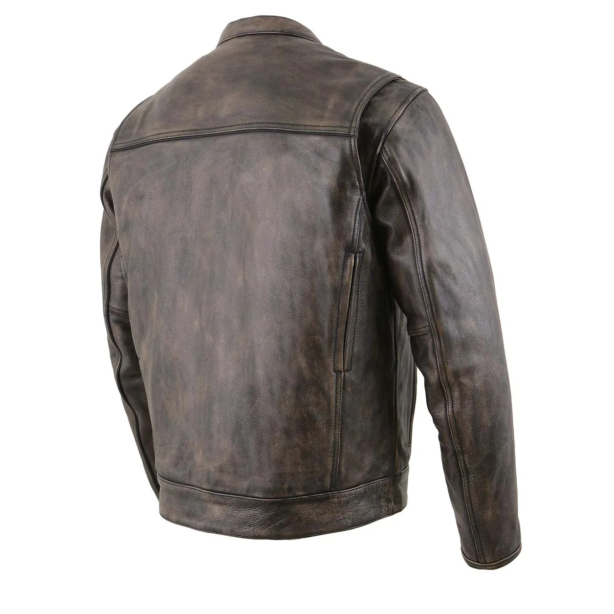 Milwaukee Leather MLM1508 Men's Distressed Brown Leather Motorcycle