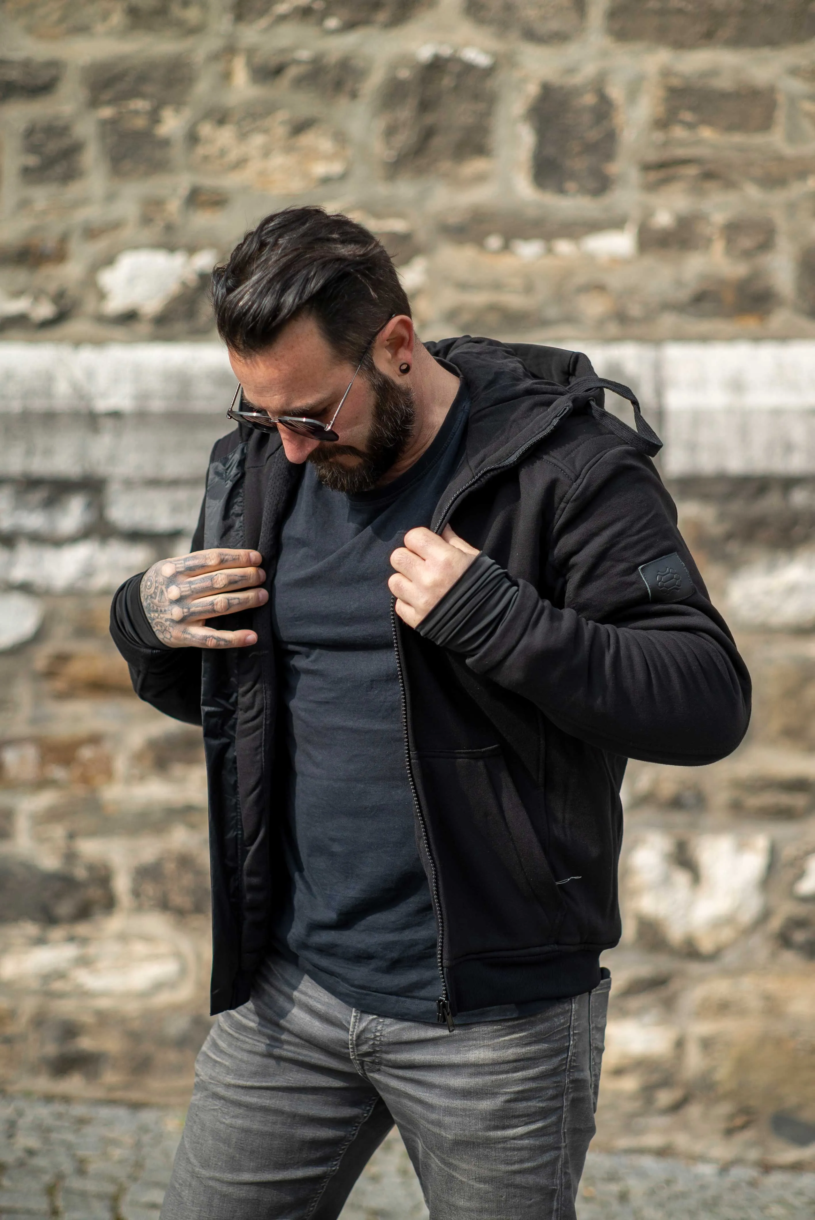 Motorrad Hoodie Zipper Blackster